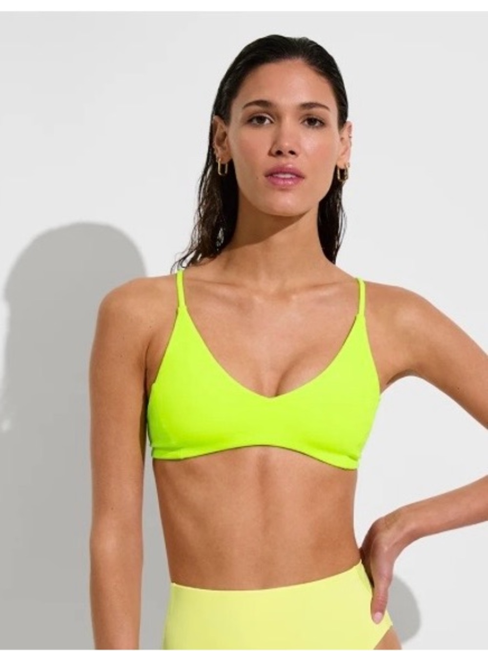 Left On Friday Neon Lime Bralette Swim Top